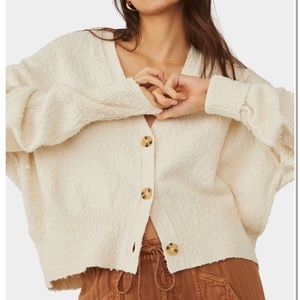 free people found my friend cardigan in cream. size medium.